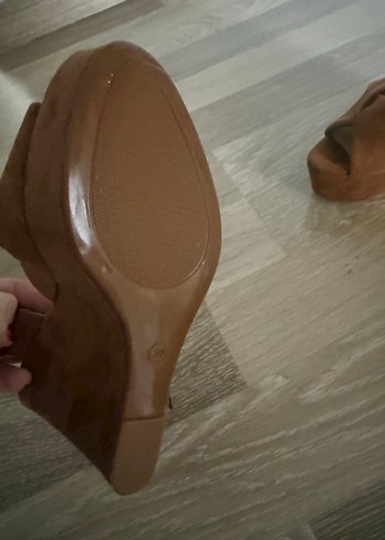 Taba rengi Süet Dolgu Topuklu Kadın Ayakkabı - Görsel 4