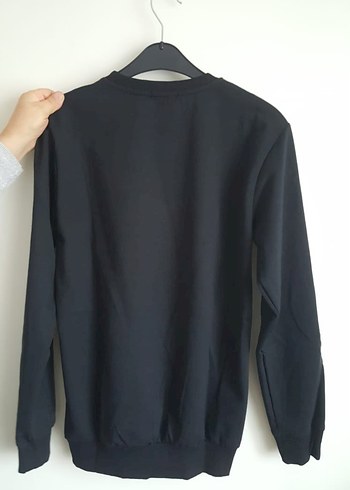 Erkek Sweatshirt ince. Siyah renk S beden - Görsel 5