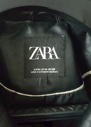 Kadın Zara Siyah Deri Biker Ceket - Görsel 3