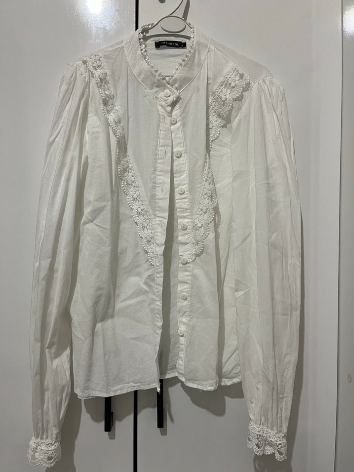 Nakışlı Bohem Uzun Kollu Keten Gömlek - Görsel 2