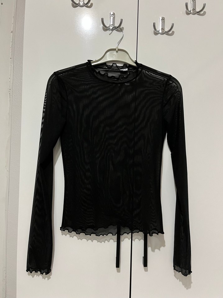 Dantelli Siyah Uzun Kollu Gotik Bluz - Görsel 3