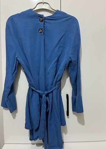 Mavi Düğmeli Hamile Bluzu - Görsel 2