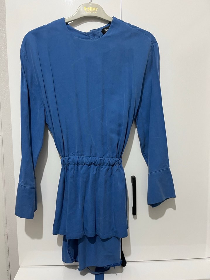 Mavi Düğmeli Hamile Bluzu - Görsel 3