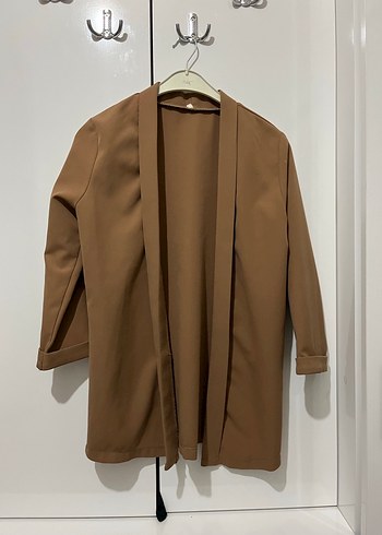 Drapeli Bej Kadın Blazer Ceket - Görsel 4