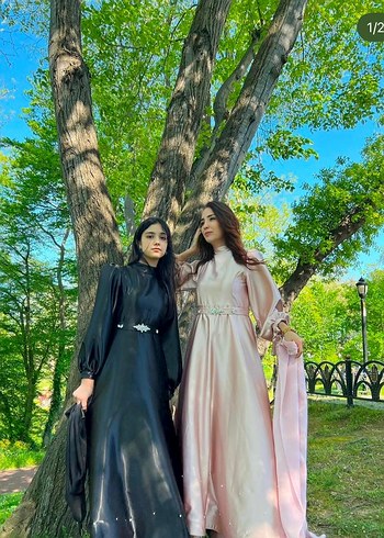 Kadın Lacivert Uzun Abiye Elbise - Görsel 2