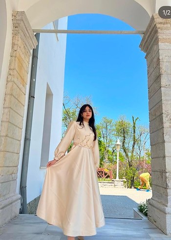 Kadın Lacivert Uzun Abiye Elbise - Görsel 5