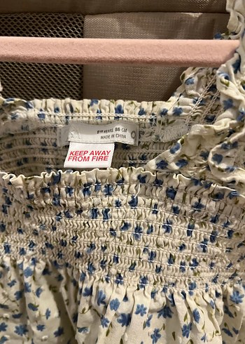 Kız Çocuk Beyaz Çiçekli Fırfırlı tişört - Görsel 2