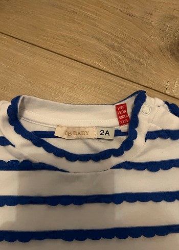 Mavi Çizgili Çocuk Kısa Kollu Tişört - Görsel 2