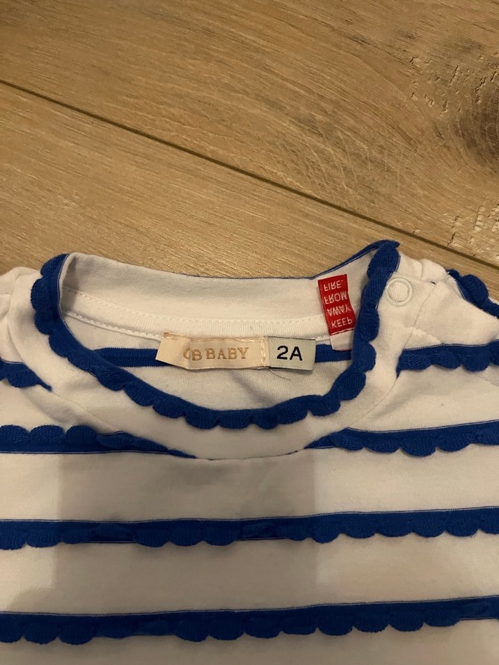 Mavi Çizgili Çocuk Kısa Kollu Tişört - Görsel 2