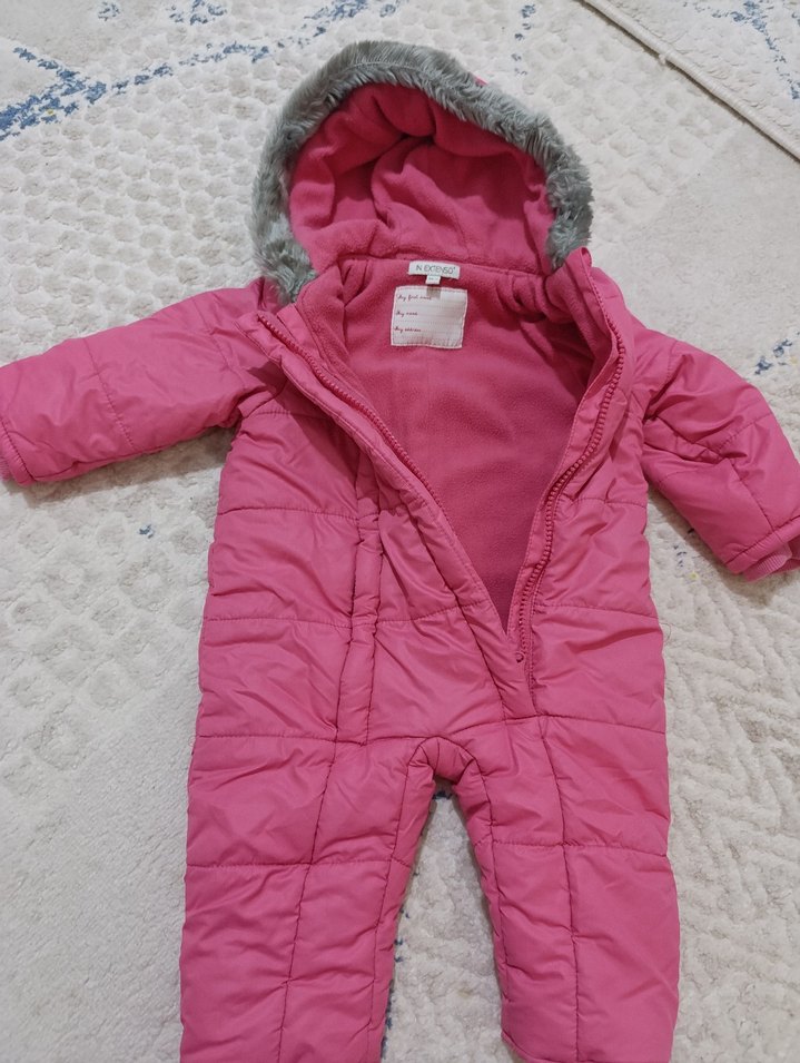 Kürk Detaylı Pembe Bebek Tulumu - Görsel 3