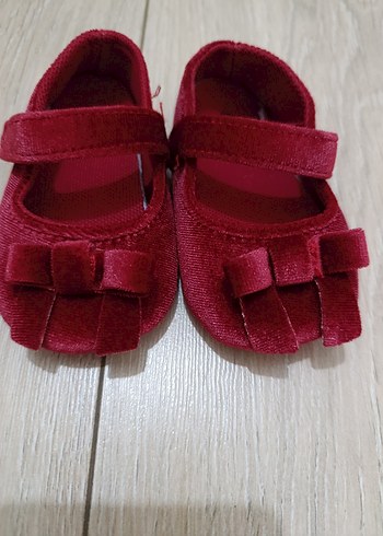 Bordo Fırfırlı Kız bebek Babet - Görsel 2