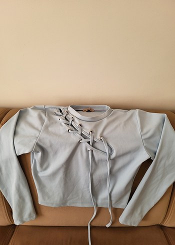 Gri Bağcıklı Halter Yaka Midi Hamile Üstü - Görsel 2