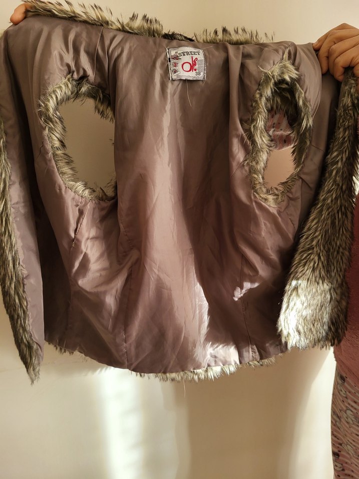 Suni Kürk Detaylı Bej Kadın Yelek - Görsel 2