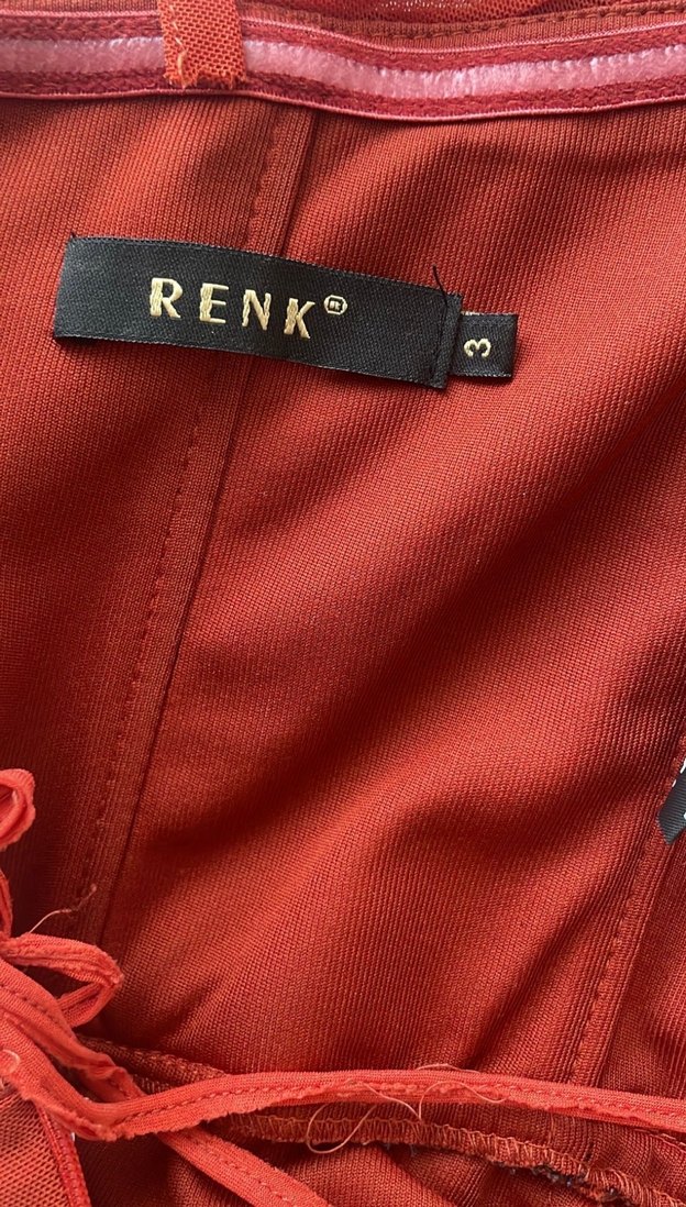 Kiremit rengi Uzun Abiye Elbise - Görsel 5