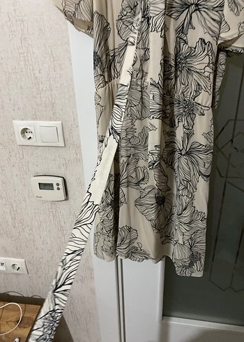 Bej Desenli Uzun Bohem Elbise - Görsel 2