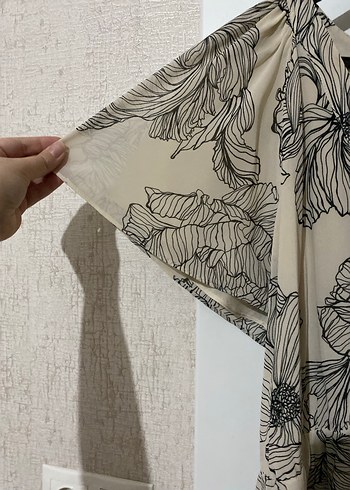 Bej Desenli Uzun Bohem Elbise - Görsel 5