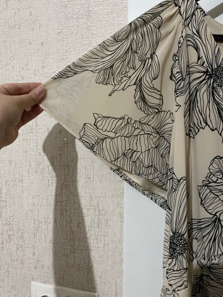 Bej Desenli Uzun Bohem Elbise - Görsel 5