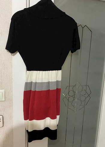 Kadın Çok Renkli Kısa Triko Elbise - Görsel 3