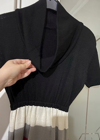 Kadın Çok Renkli Kısa Triko Elbise - Görsel 2