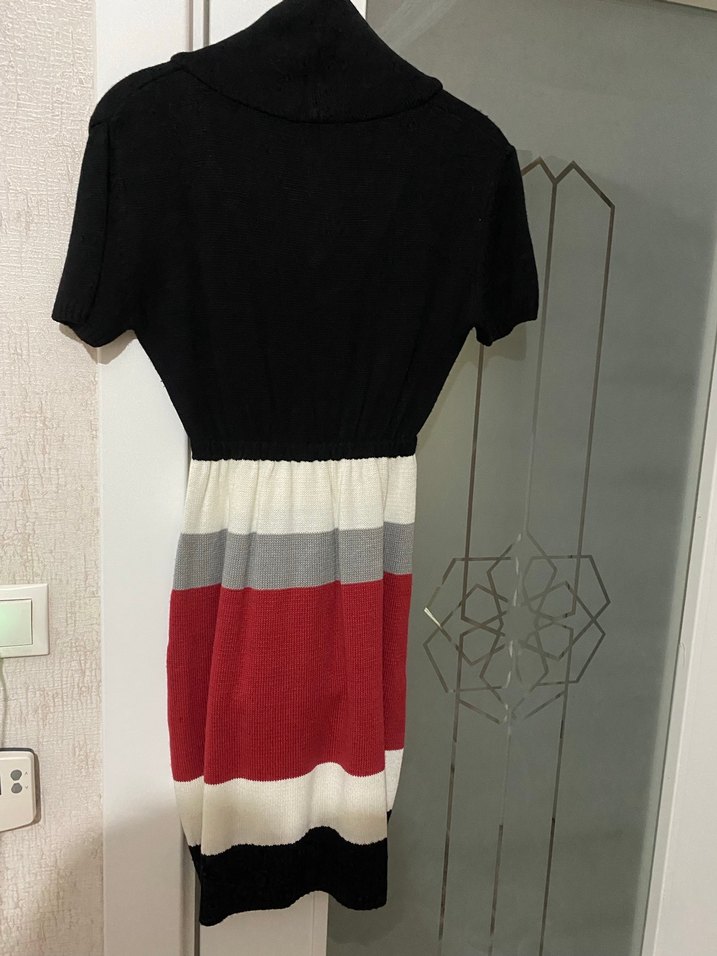 Kadın Çok Renkli Kısa Triko Elbise - Görsel 3