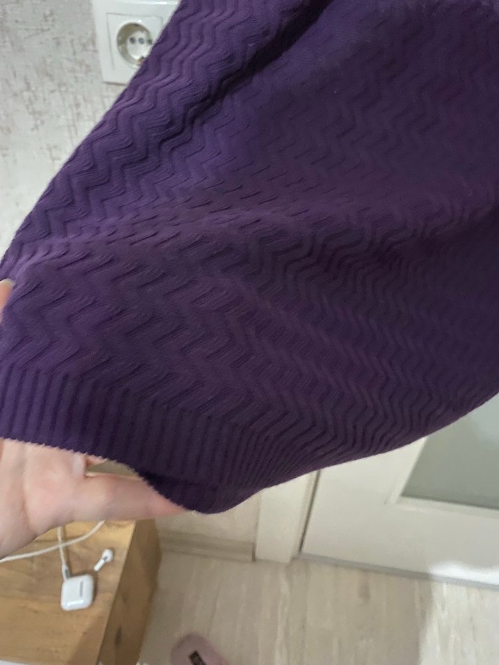 Mor Triko Kadın Uzun Kollu Kazak - Görsel 3