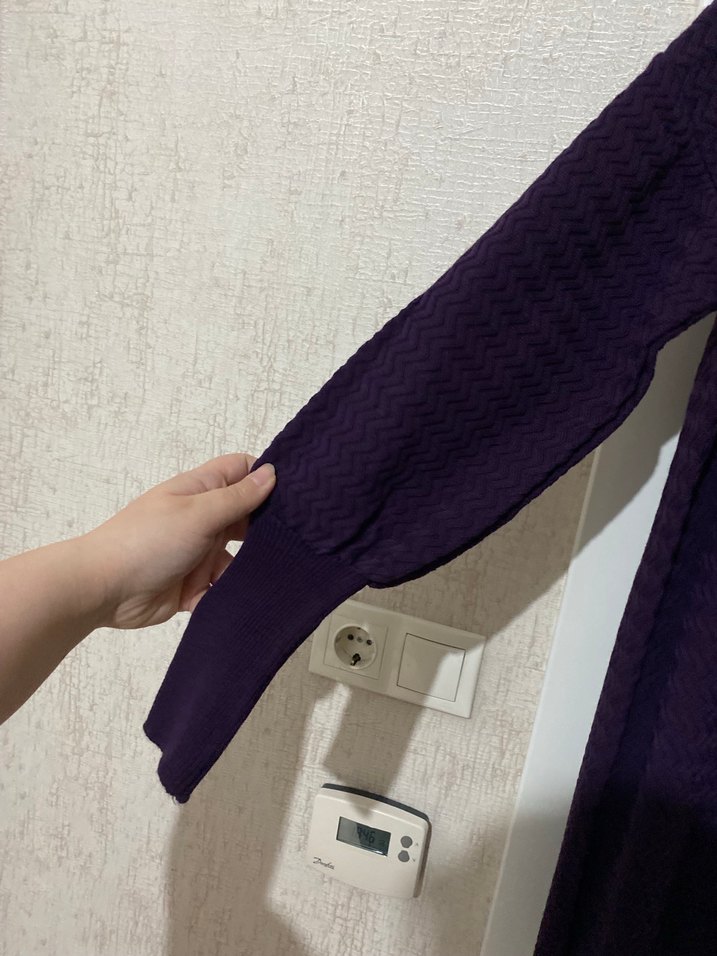 Mor Triko Kadın Uzun Kollu Kazak - Görsel 2