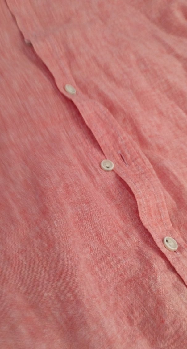 loft pembe Keten Kısa Kollu Gömlek - Görsel 2