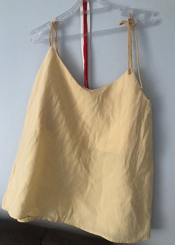 Bej Keten Askılı Rahat Kadın Atlet - Görsel 5