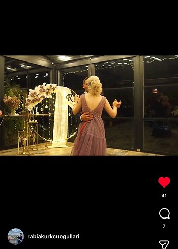 Dantel Detaylı Uzun Mor V Yakalı Abiye - Görsel 10