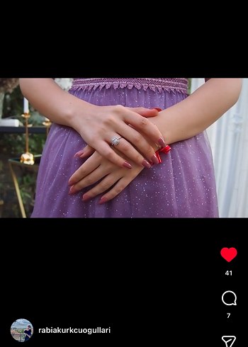 Dantel Detaylı Uzun Mor V Yakalı Abiye - Görsel 4