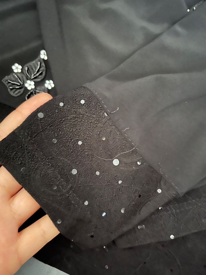 Pul İşlemeli Siyah Gotik Kadın Bluz - Görsel 3