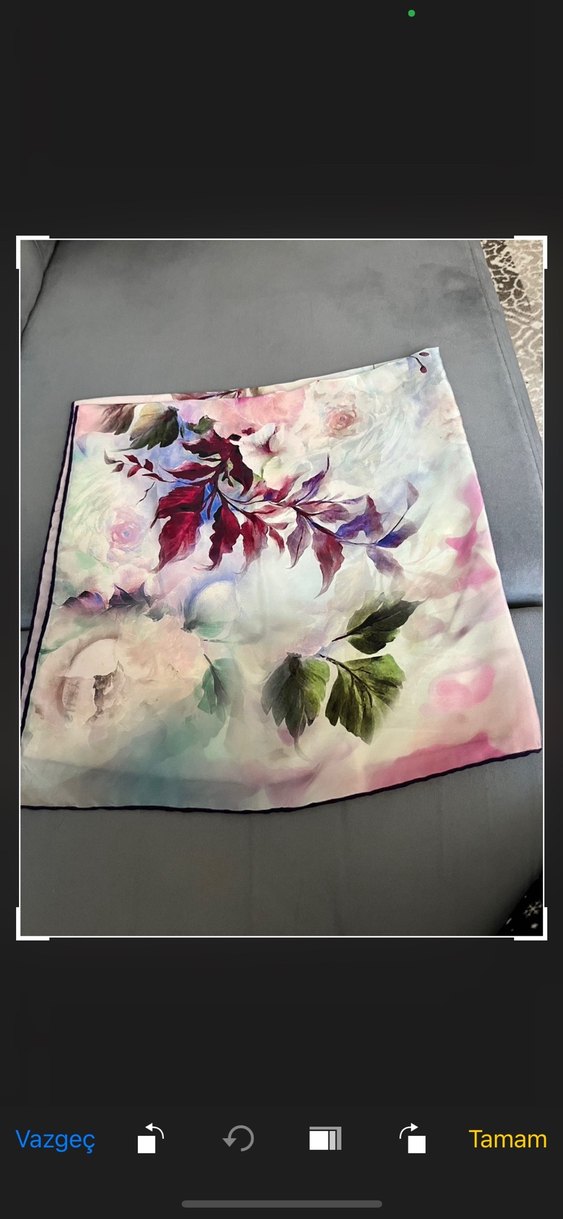 Kadın Çok Renkli İpek eşarp - Görsel 4