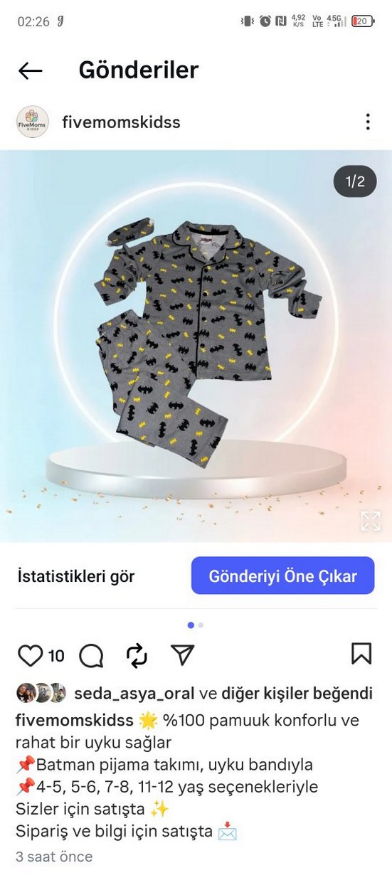 Gri Baskılı Erkek çocuk Pijama Takımı - Görsel 2