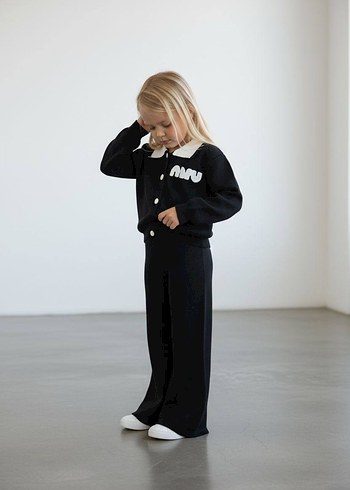 Siyah Rahat Kesim Kız Eşofman Takımı - Görsel 2