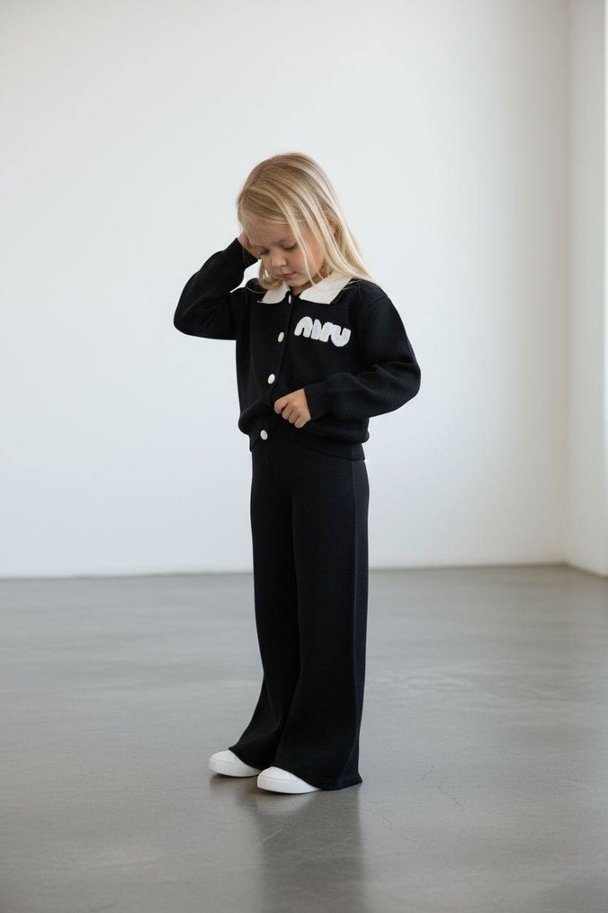 Siyah Rahat Kesim Kız Eşofman Takımı - Görsel 2