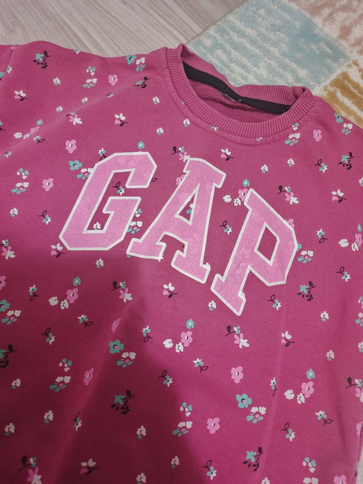 Kız Çocuk Pembe GAP Baskılı Sweatshirt ve Eşofman - Görsel 3