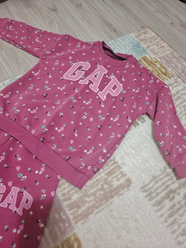 Kız Çocuk Pembe GAP Baskılı Sweatshirt ve Eşofman - Görsel 2