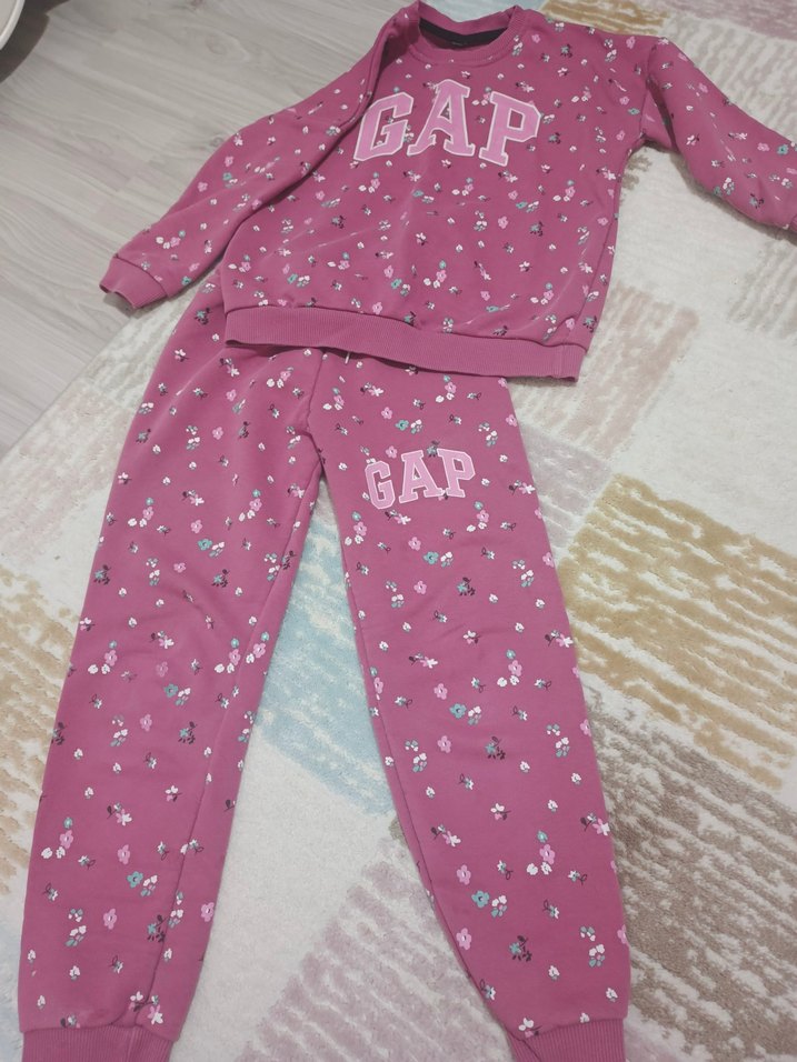 Kız Çocuk Pembe GAP Baskılı Sweatshirt ve Eşofman - Görsel 4