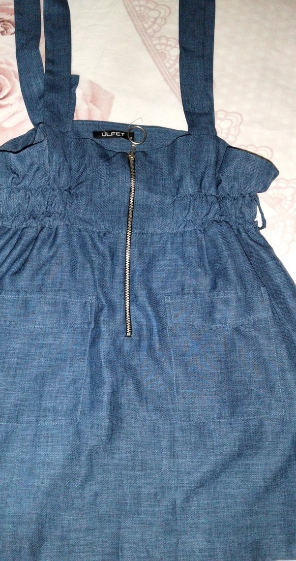 Lacivert Bel Detaylı Hamile Midi Etek - Görsel 2