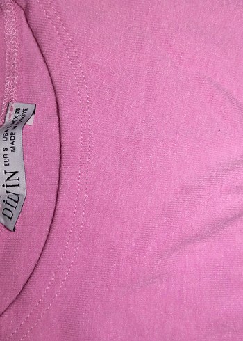 Pembe Kolsuz Hamile Midi Tişört - Görsel 2