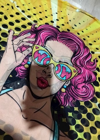 Renkli Baskılı Mini Paréo Kadın - Görsel 2