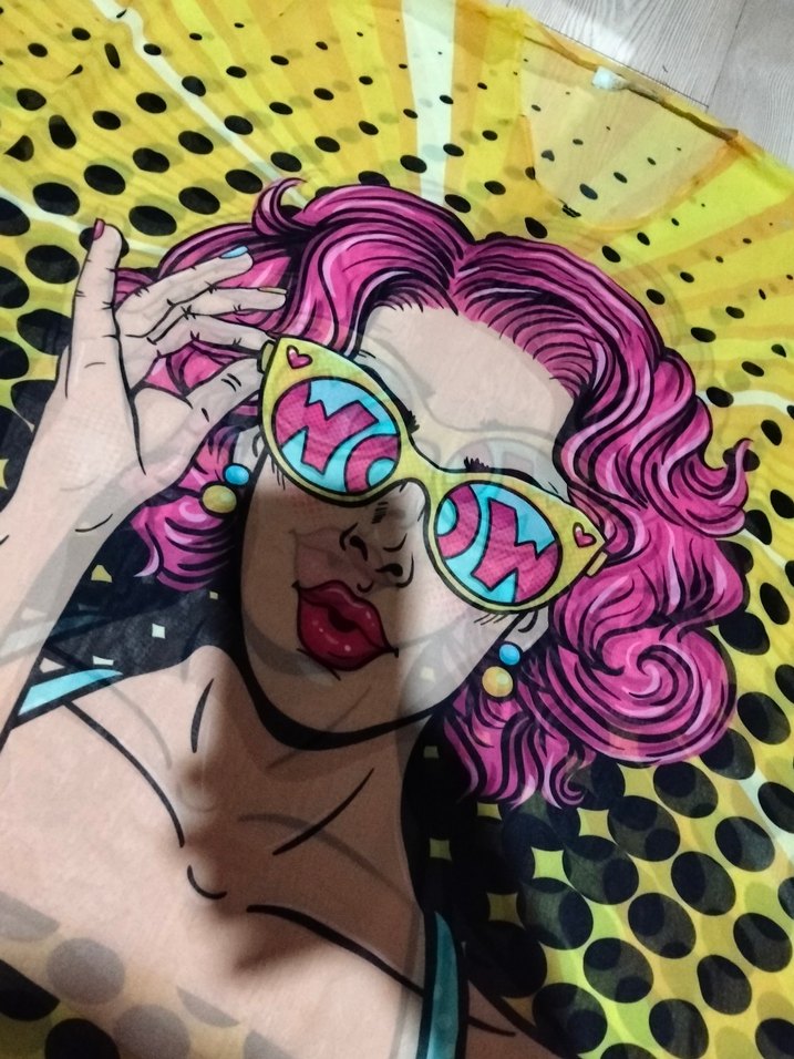 Renkli Baskılı Mini Paréo Kadın - Görsel 2