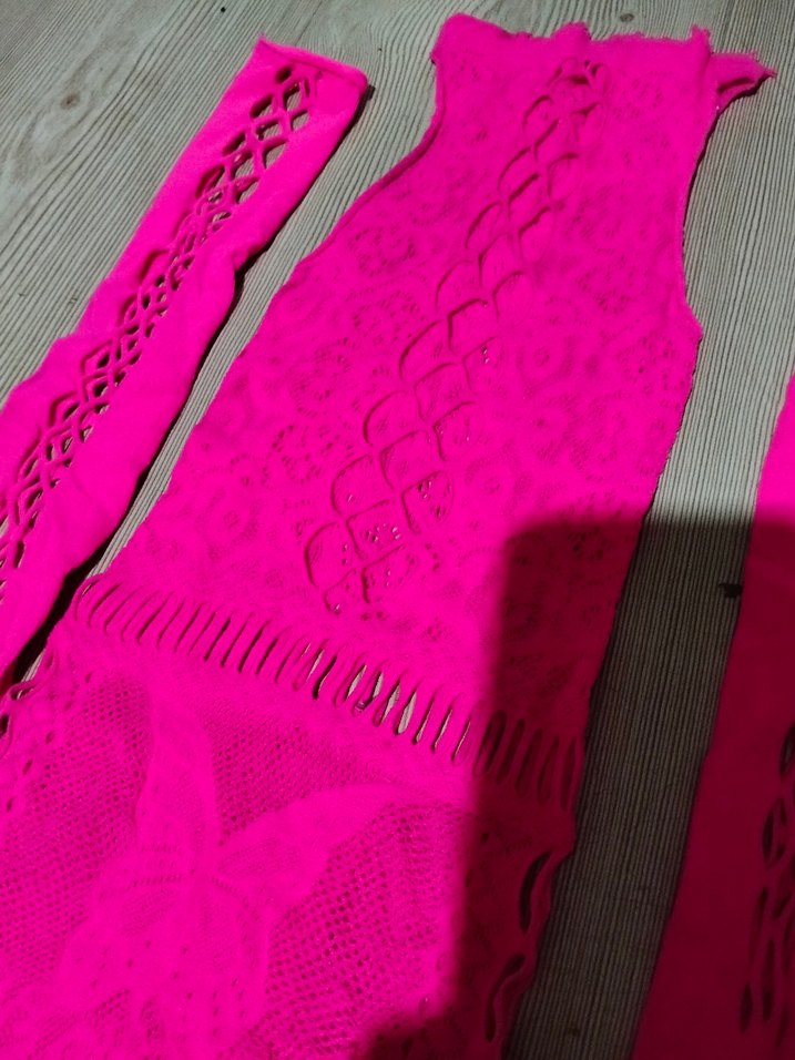 Pembe Dantelli kisa vucut Elbise - Görsel 2