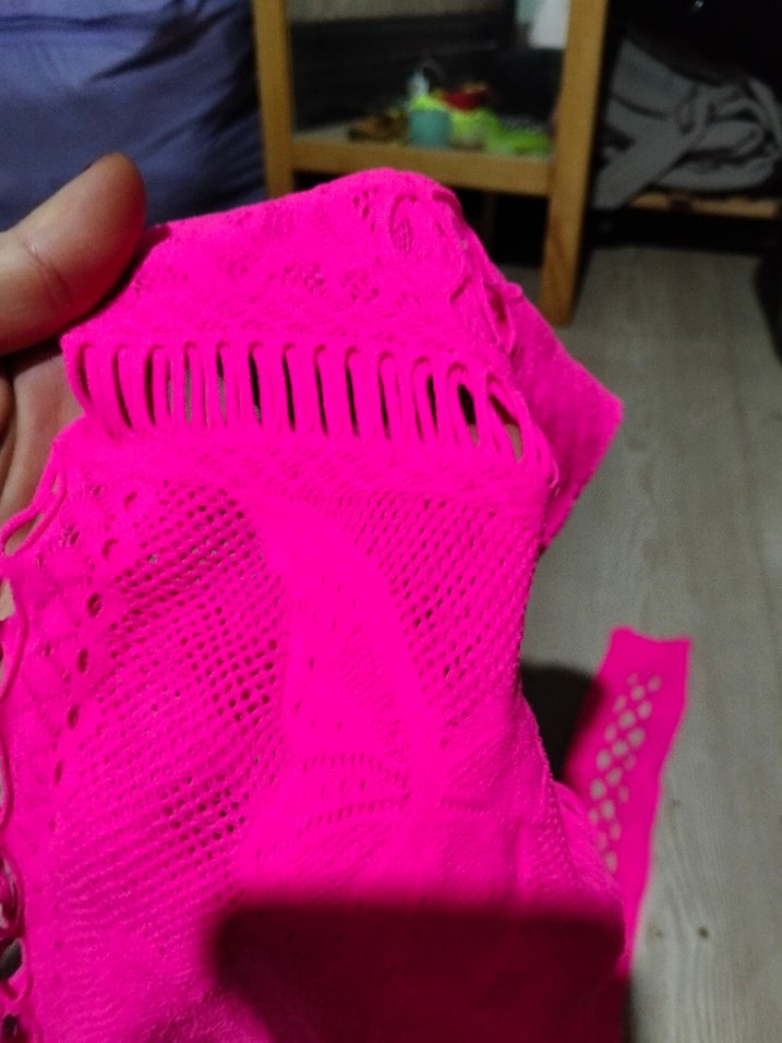 Pembe Dantelli kisa vucut Elbise - Görsel 3