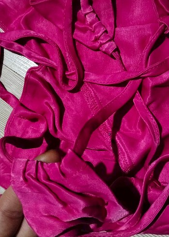 Pembe Parlak Mini Bustier - Görsel 3