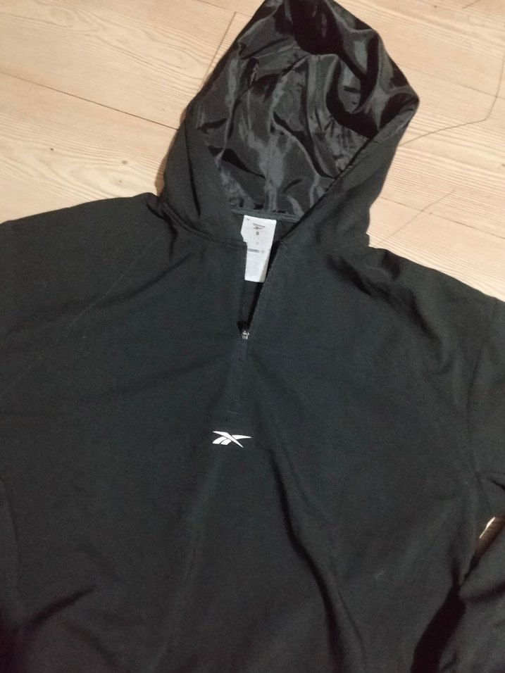 Siyah Kapüşonlu Fermuarlı Sweatshirt - Görsel 3