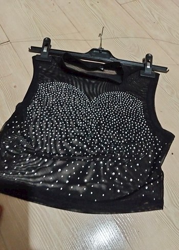 Payet İşlemeli Siyah Mini Bustiyer - Görsel 3