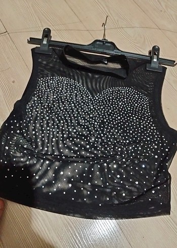 Payet İşlemeli Siyah Mini Bustiyer - Görsel 2