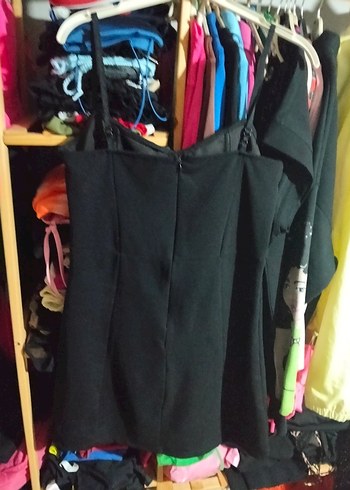 Siyah Straplez Gotik Midi Elbise - Görsel 6