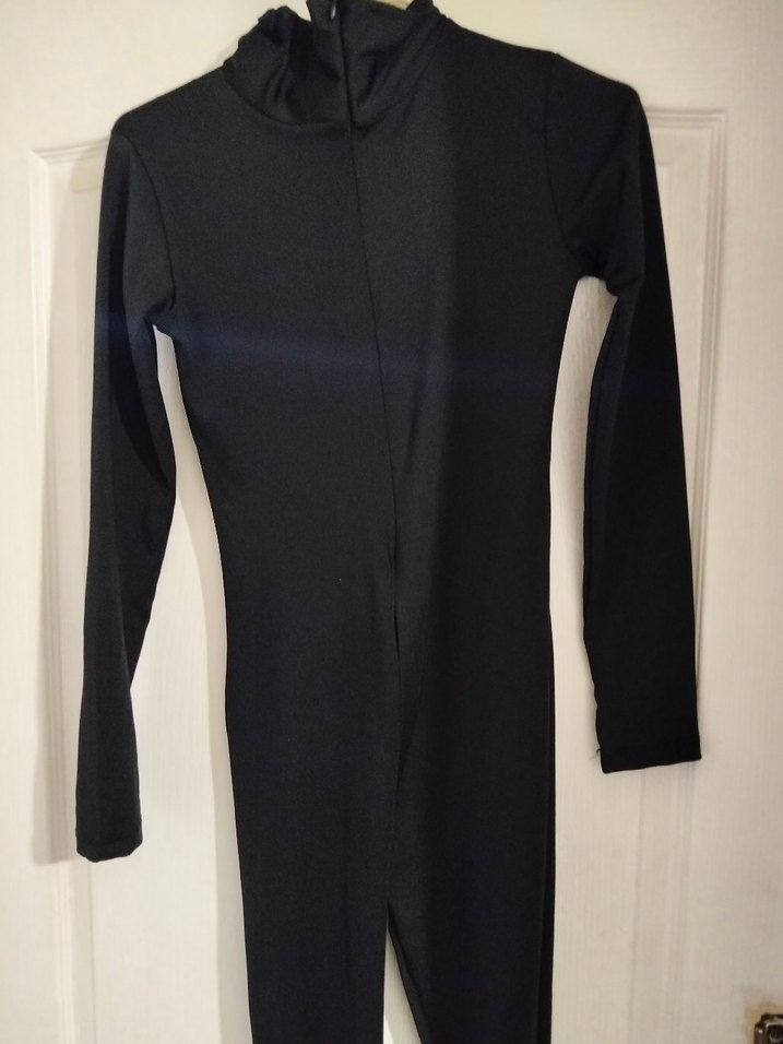 Siyah Uzun Kollu Kadın Tulum - Görsel 2